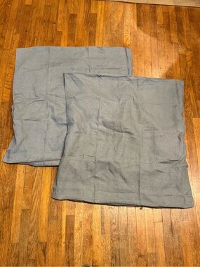 West Elm 100% Linen 26” European Shams Light Gray (Set of 2)